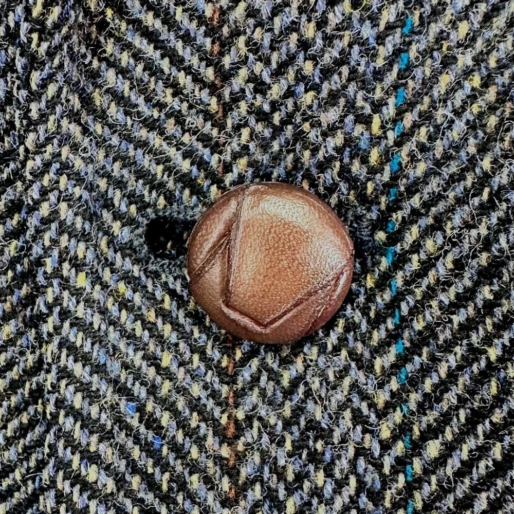VTG Pendleton Blazer Jacket Mens‎ 44 Long Grey Herringbone Wool/Suede Western